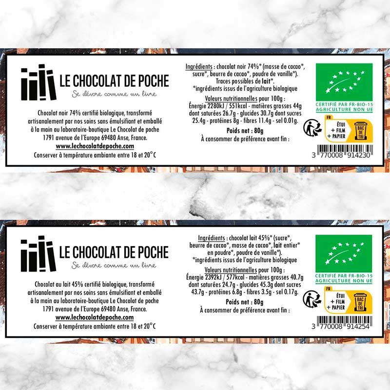 Diptyque de Noël noir 74% BIO et lait 45% BIO - Noël au pays des maisons à colombages