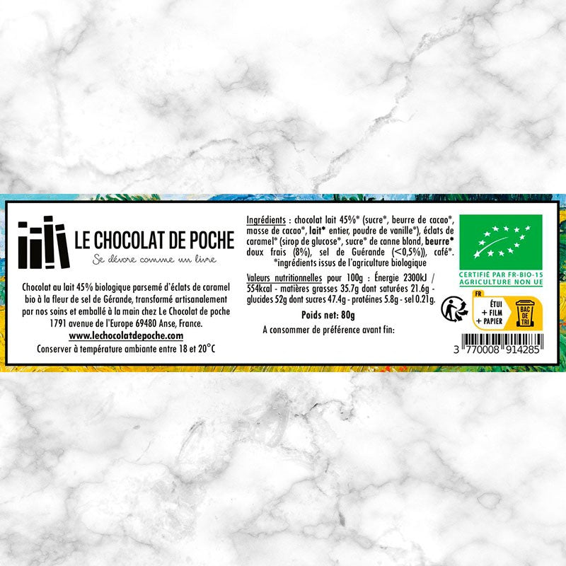 Lait 45% caramel au beurre salé BIO - Petite histoire du vert et du jaune chez Van Gogh
