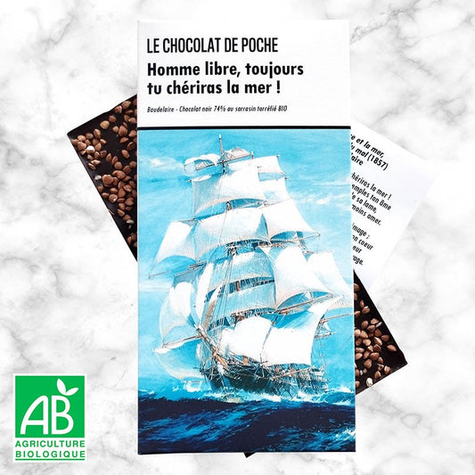 Noir 74% au sarrasin torréfié BIO - Homme libre, toujours tu chériras la mer !