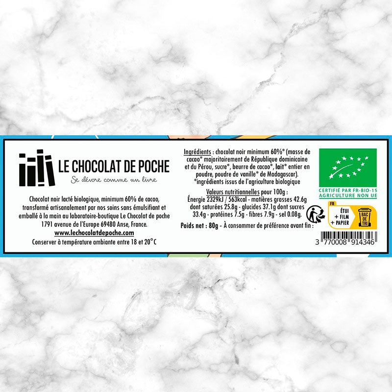 Noir lacté 60% BIO - Voici mon secret : on ne voit bien qu'avec le coeur