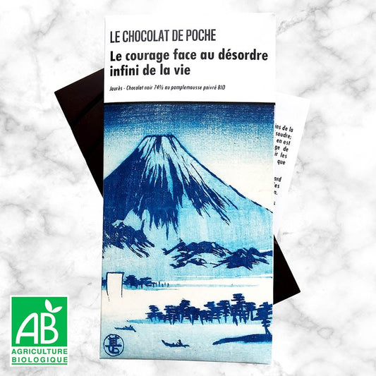 Noir 74% pamplemousse poivré BIO - Le courage face au désordre infini de la vie