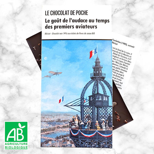 Noir 74% grué de cacao BIO - Le goût de l'audace au temps des premiers aviateurs