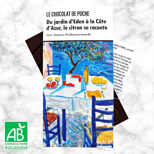 Noir 74% citronné BIO - Du jardin d'Eden à la Côte d'Azur, le citron se raconte