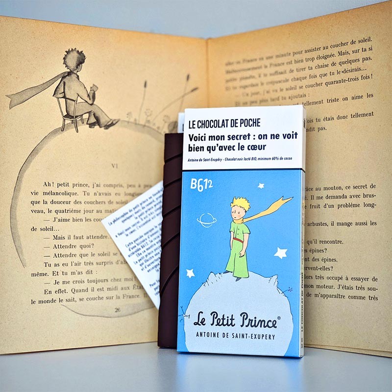 Noir lacté 60% BIO - Voici mon secret : on ne voit bien qu'avec le coeur