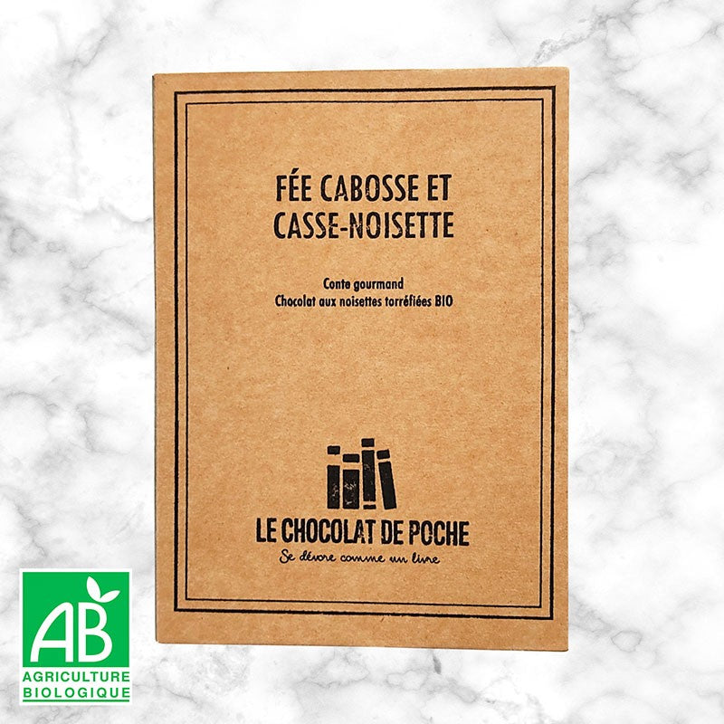Boîte-livre chocolat noisette BIO - Fée Cabosse et Casse-Noisette