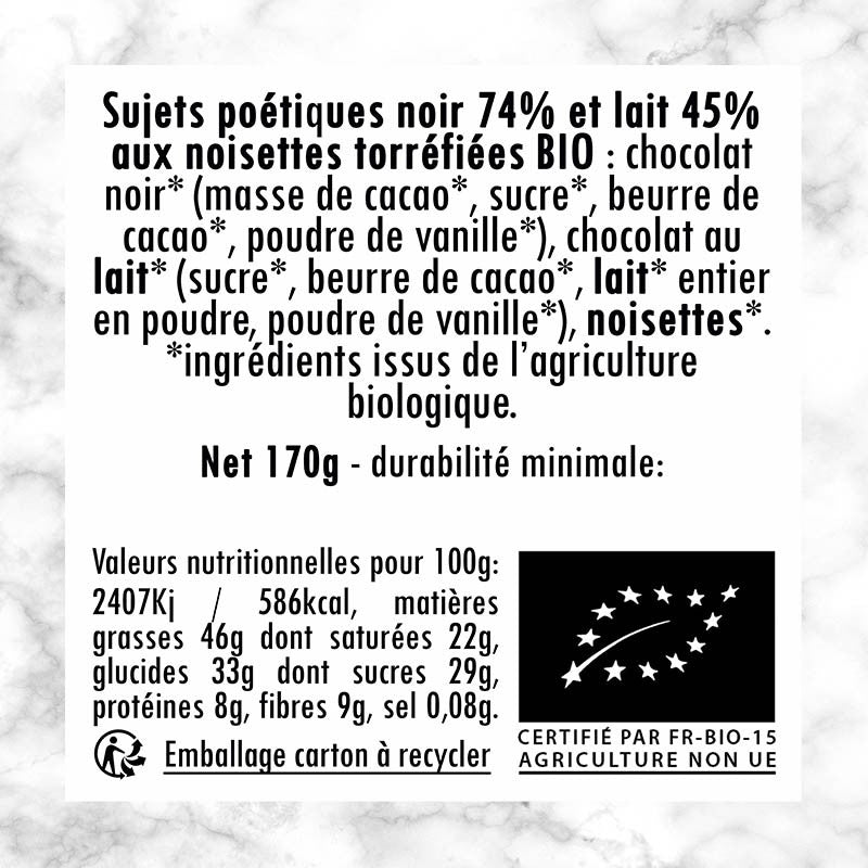 Boîte-livre chocolat noisette BIO - Fée Cabosse et Casse-Noisette