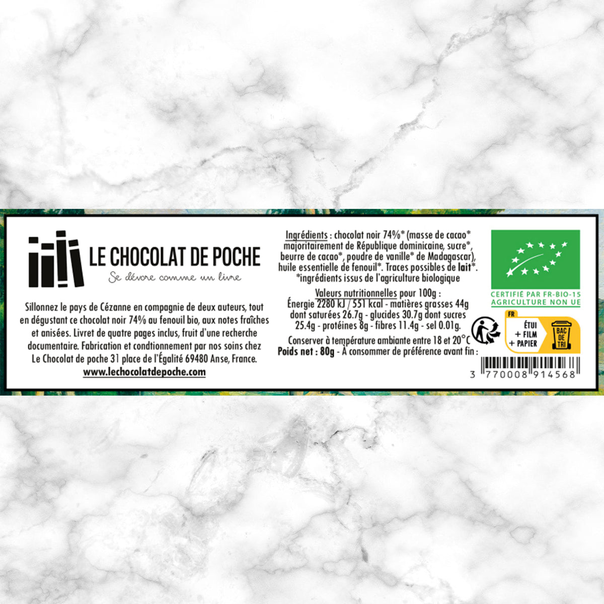 Noir 74% au fenouil BIO - Sainte-Victoire entrait dans les yeux de Cézanne