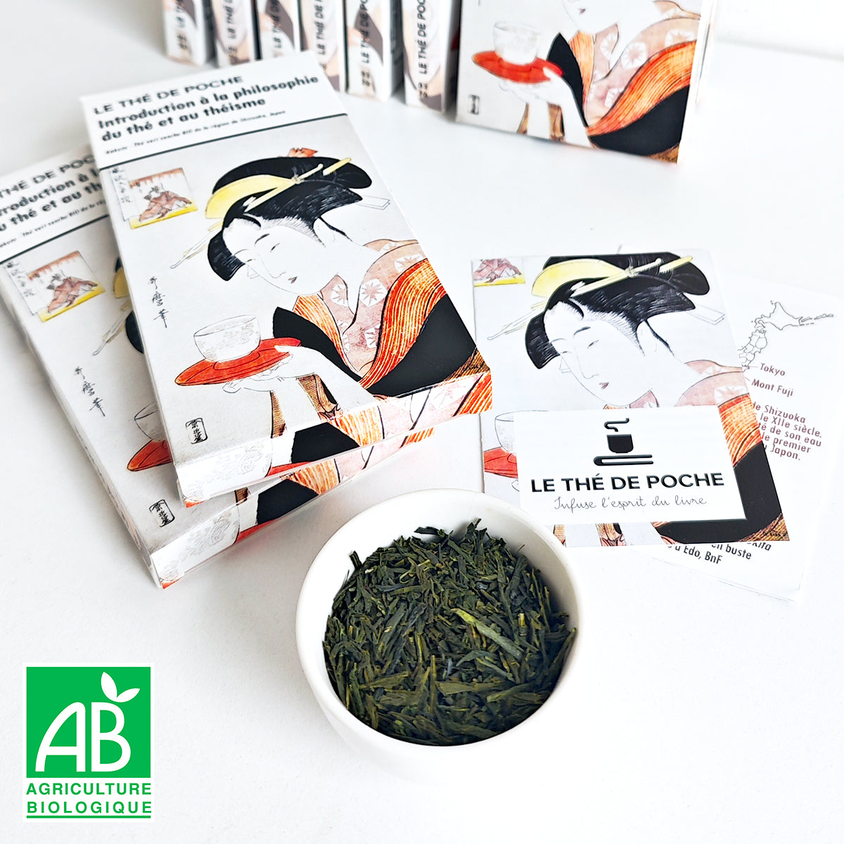 Détail du thé littéraire Le Thé de poche, sencha bio du Japon