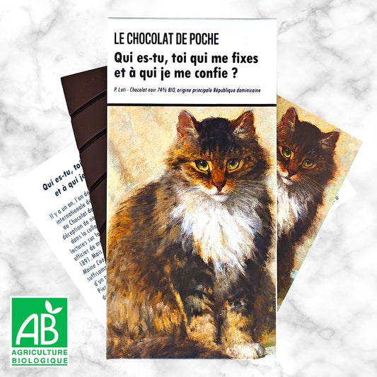 Tablette-livre Le Chocolat de poche autour des chats de Pierre Loti et de l'artiste peintre Henriette Ronner-Knip